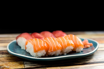 fresh sushi traditional japanese food on the table