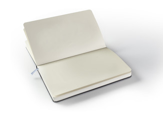 Paper notebook isolated on white background