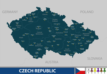 Fototapeta premium Map of Czech Republic