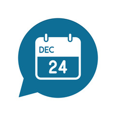 Blaue Sprechblase rund - 24 Dezember - Kalender