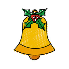 bell with holly berries christmas related icon image