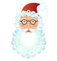 Santa Claus face fashion isolated on white background vector Illustration christmas new year