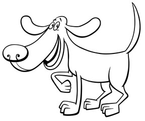 happy dog character coloring book