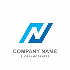 Monogram Letter N Geometric Square Architecture Interior Construction Business Company Stock Vector Logo Design Template