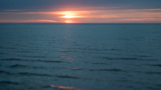 Baltic sea summer sunset time lapse