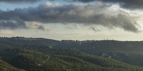 Clouds over mountain, Mount Carmel, Haifa, Haifa District, Israel