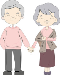 vector illustration of grand father,mother