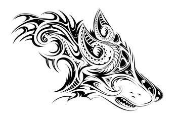 Elegant tattoo of the wolf © AKV