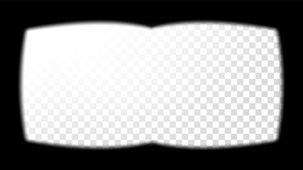 Virtual Reality Glasses Sight View Vector. View From The 3D VR Helmet. Screen Frame Template. Design 3D VR. Cyberspace. Soft Edges. Transparent Background Illustration