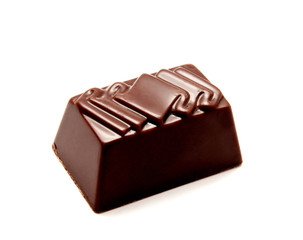 Chocolate candy sweets isolated on a white