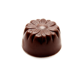 Chocolate candy sweets isolated on a white