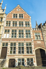 Historic building of the medieval city of Ghent, Belgium