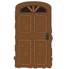 Pixelated wooden door