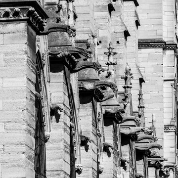 Fototapeta Notre Dame de Paris Cathedral: Architectural details. Paris, France