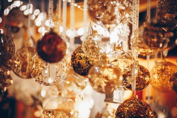 Christmas decorations on Trentino Alto Adige, Italy Christmas market