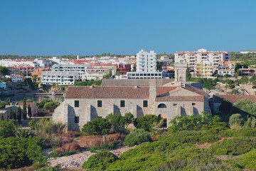Fototapeta premium Ancient military hospital on island of Isla-del-Ray. Maon, Menorca, Spain