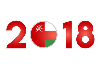 Year 2018 with Oman Flag