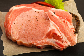 Raw pork cutlet