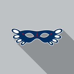 Carnival, masquerade, party and festive accessories. Mask in the form of a silhouette of the face, with decorative patterns and ornaments. Masquerade colorful masks.