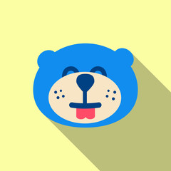 cartoon white bear. Smile and show his tongue