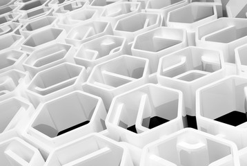 Obraz premium 3d glossy white honeycomb structure