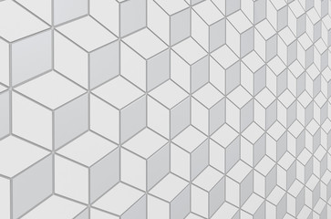 3d rendering. Gray color square cubes box shape wall background.
