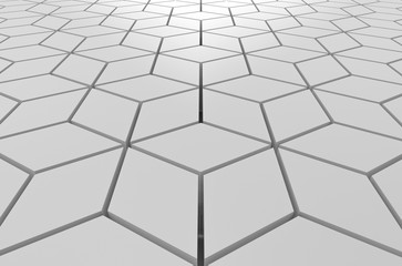 3d rendering. abstract Gray hexagon shape floor background.