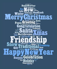 Merry Christmas word cloud concept