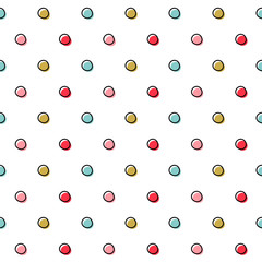 Polka dots colorful background. Seamless vector pattern.