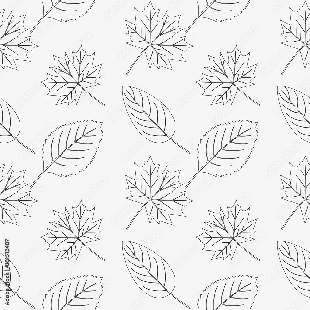 Poster cute vector leaf seamless pattern. abstract print with leaves. elegant beautiful nature ornament for