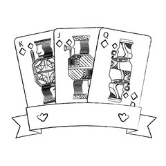 poker casino jack queen king card gambling banner design