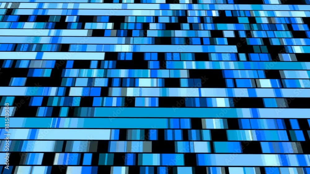 Poster technological background with fast motion of rectangles. abstract blue backdrop. seamless loop
