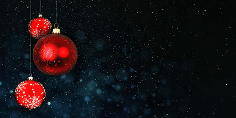 Merry Christmas - horizontal bauble banner ( xmas , holiday , new year )