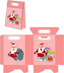 Cute Santa Claus. Handbags Packages Pattern