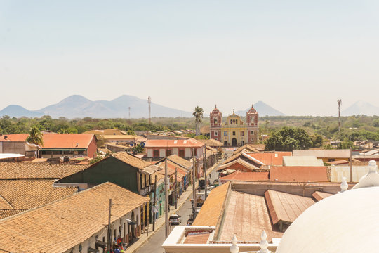  El calvario church view from up. Leon, Nicaragua, Central America.