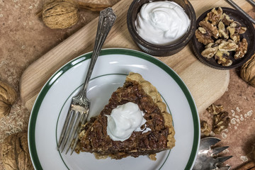 Pecan Pie with Whip Cream