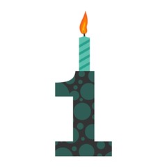 Burning birthday candles number 1