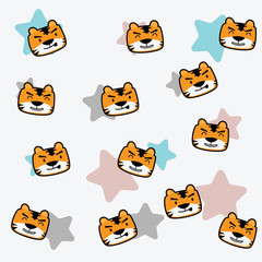 Cute tiger memo, wallpaper, background