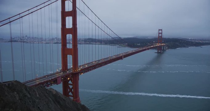 Golden Gate Bridge In The Cold Morning