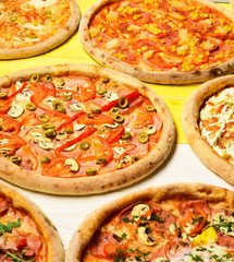 Take away food with various ingredients and crunchy edge