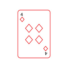 four of diamonds or tiles french playing cards related icon icon