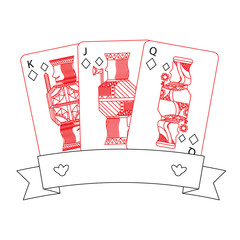 poker casino jack queen king card gambling banner design