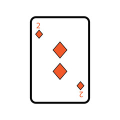 two of diamond poker card casino icon
