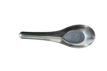 Chinese soup spoons isolated on white background.