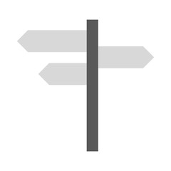 Flat icon metal road sign isolated on white background. Vector illustration.