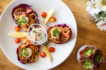 Spaghetti with Hot & Spicy Sauce.