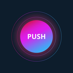 Ui circle flat design for site Push Button.Vector illustration with colorful gradient or color transition mobile devices, icons, banner more.