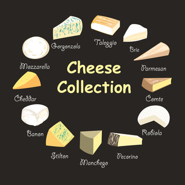 illustration of a collection of cheeses