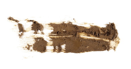 drops of mud sprayed isolated on white background, with clipping path
