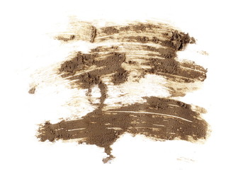 drops of mud sprayed isolated on white background, with clipping path